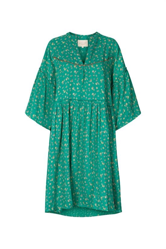 Lollys Laundry Kjole -_FELINE DRESS, Green
